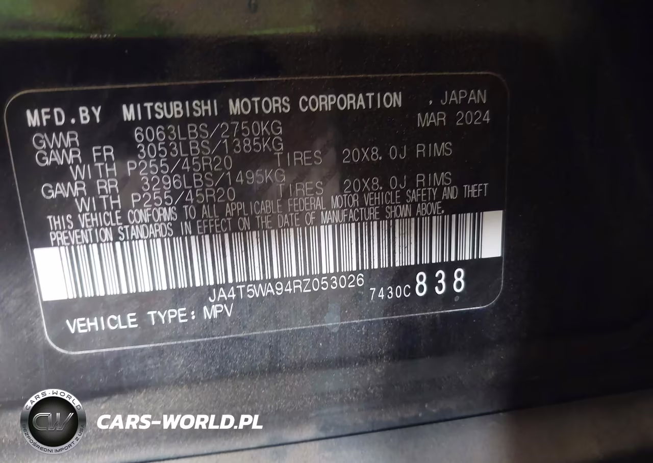 2024 Mitsubishi Outlander Phev Sel Black Edition-Sel Platinum Edition-Sel S-Awc VIN:JA4T5WA94RZ053026 - 9