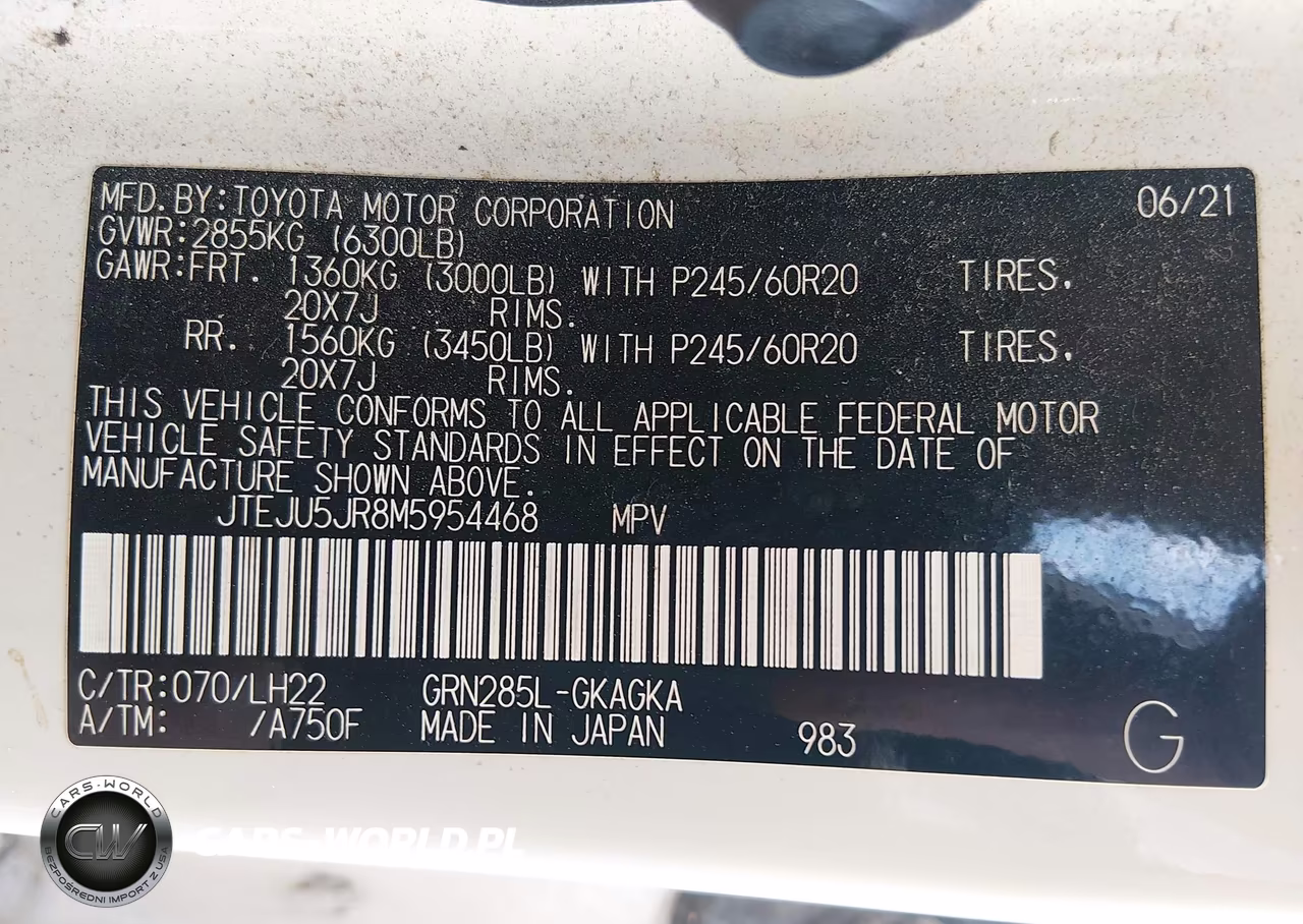 2021 Toyota 4Runner Nightshade Special Edition VIN:JTEJU5JR8M5954468 - 9
