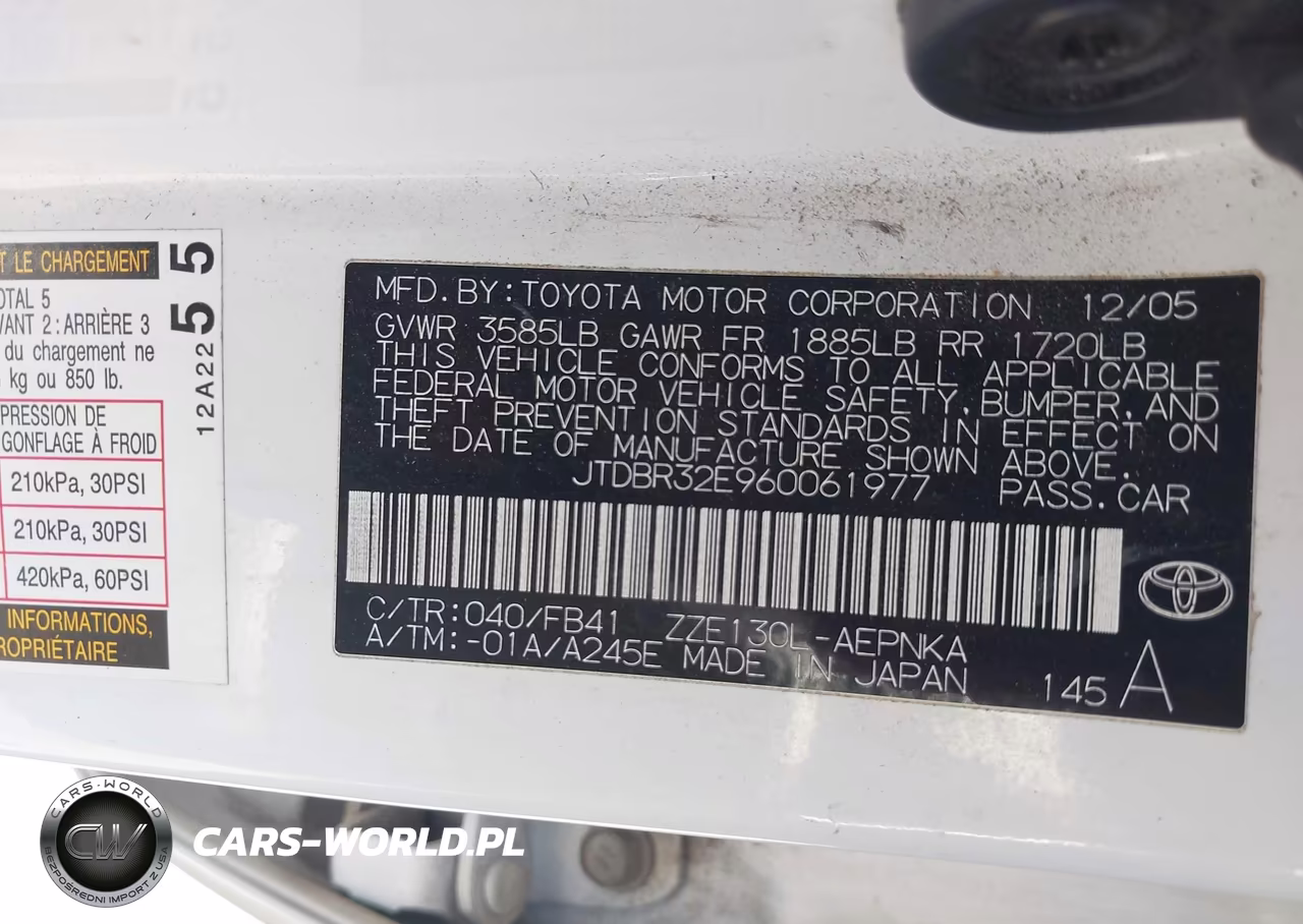 2006 Toyota Corolla Le VIN:JTDBR32E960061977 - 9