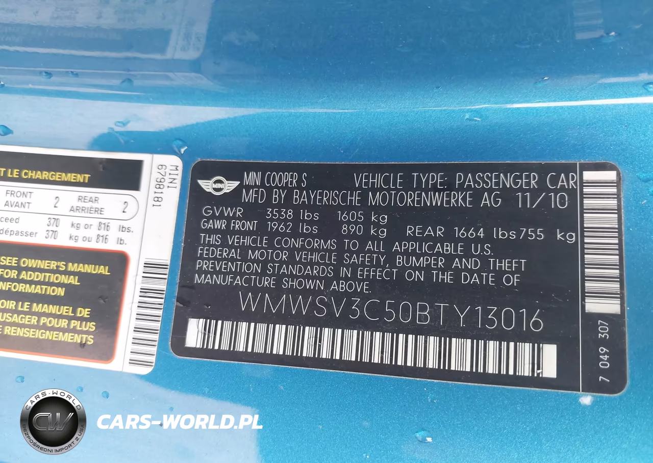 2011 Mini Cooper S VIN:WMWSV3C50BTY13016 - 9