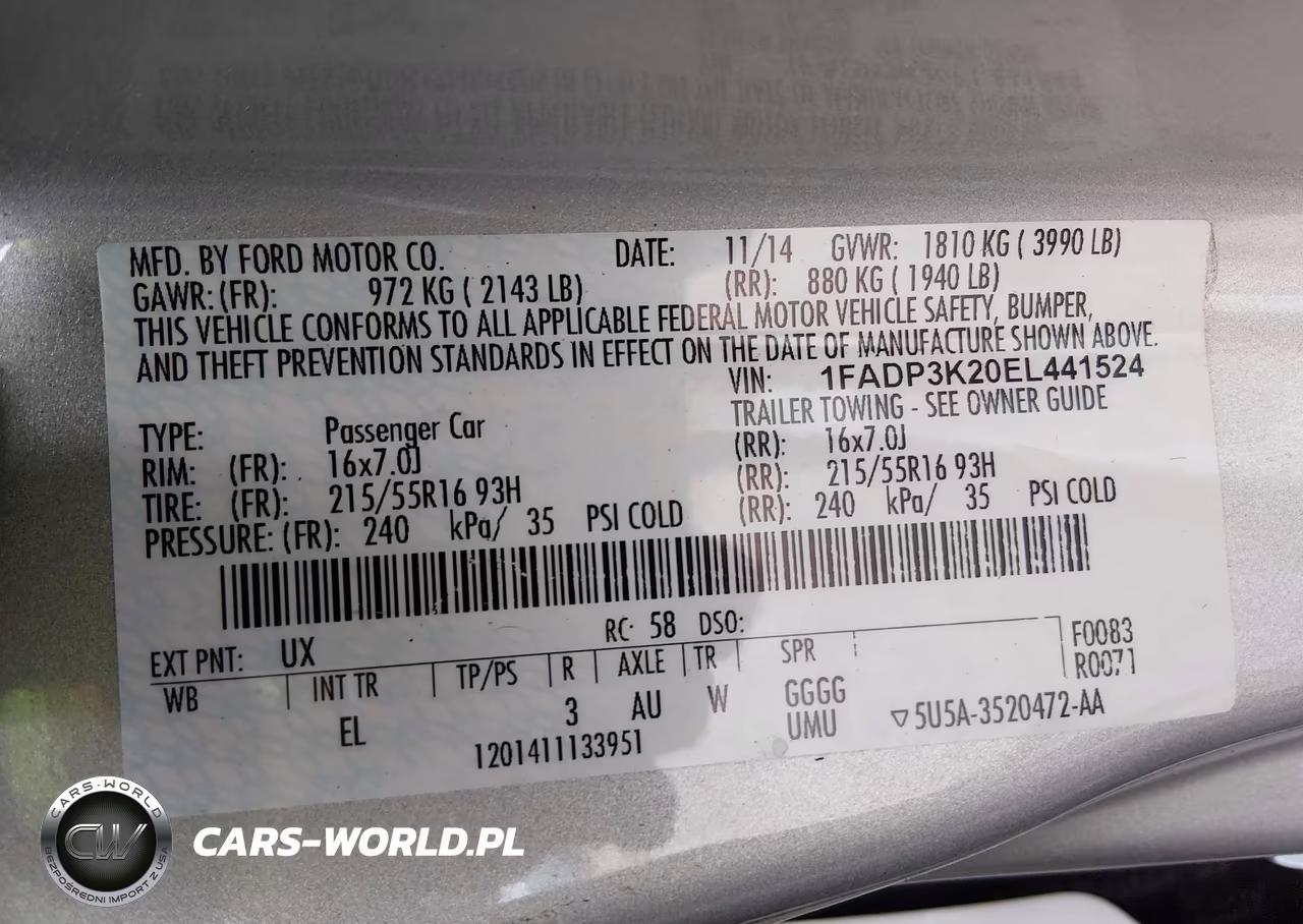 2014 Ford Focus Se VIN:1FADP3K20EL441524 - 9