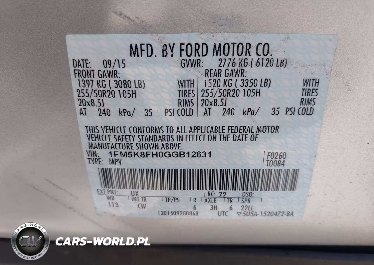 2016 Ford Explorer Limited VIN:1FM5K8FH0GGB12631 - 9