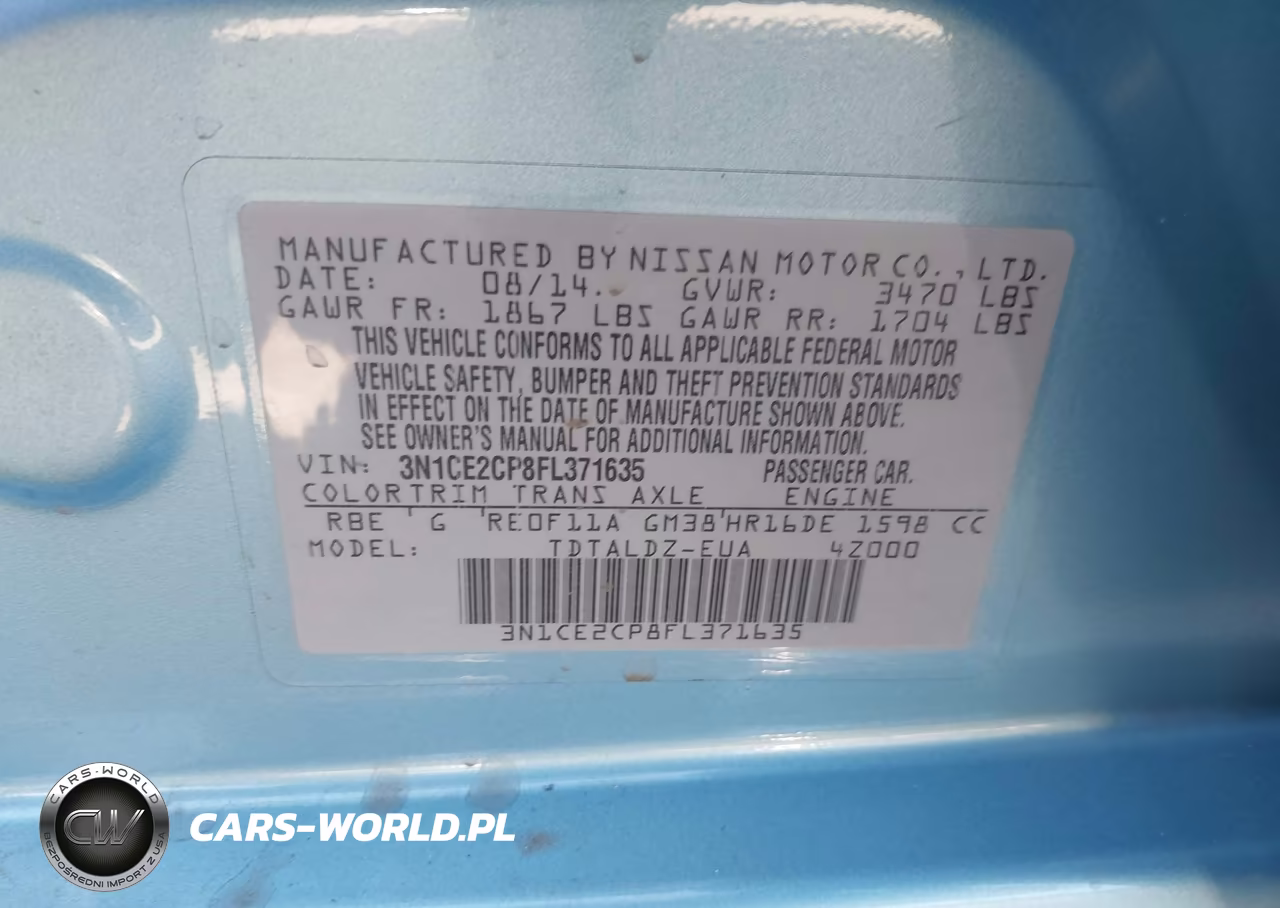 2015 Nissan Versa Note Sv VIN:3N1CE2CP8FL371635 - 9