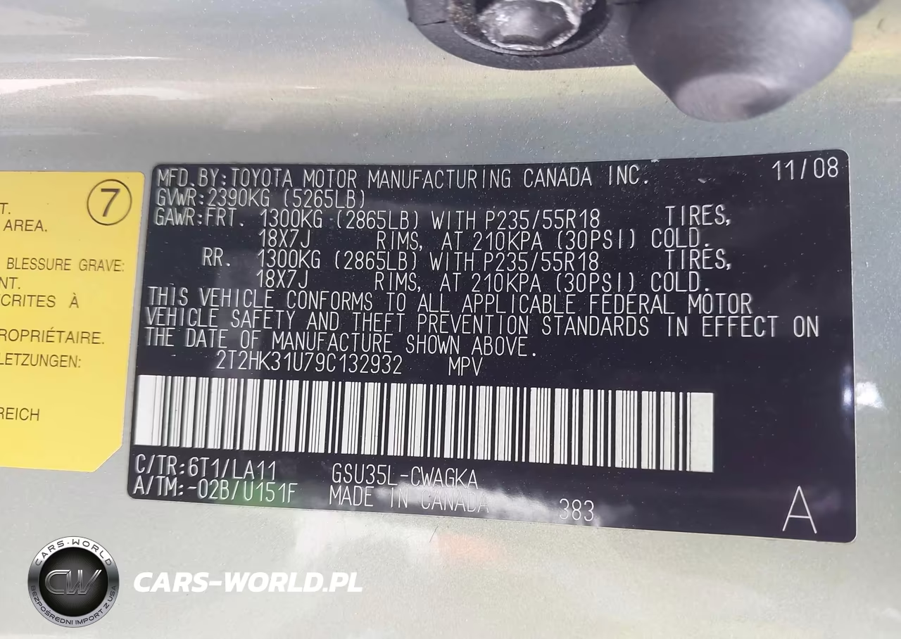2009 Lexus Rx 350 VIN:2T2HK31U79C132932 - 9