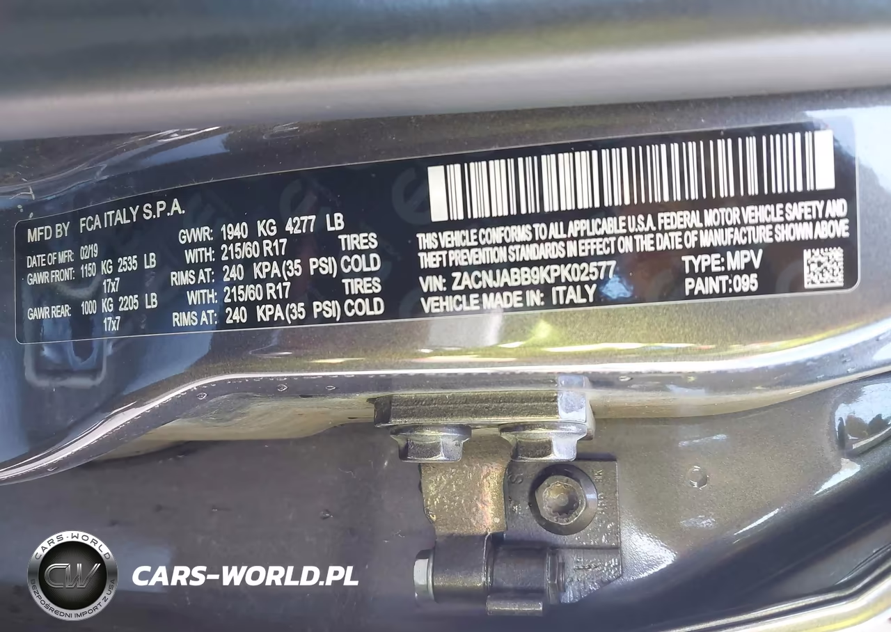 2019 Jeep Renegade Latitude Fwd VIN:ZACNJABB9KPK02577 - 9