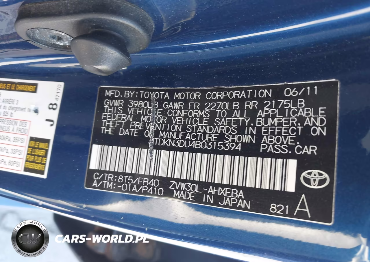 2011 Toyota Prius Three VIN:JTDKN3DU4B0315394 - 9