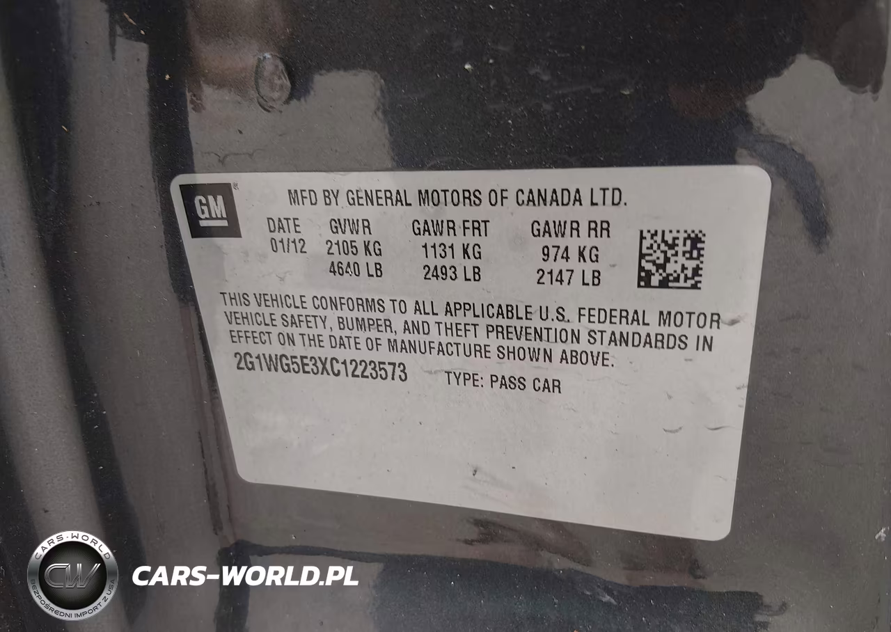 2012 Chevrolet Impala Lt VIN:2G1WG5E3XC1223573 - 9