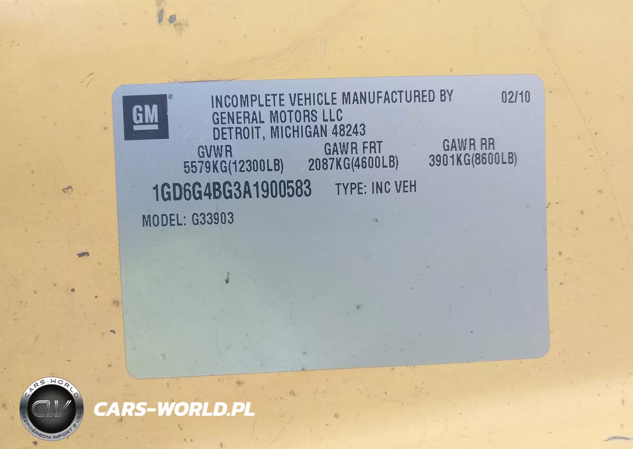 2010 GMC Savana Cutaway Work Van VIN:1GD6G4BG3A1900583 - 8