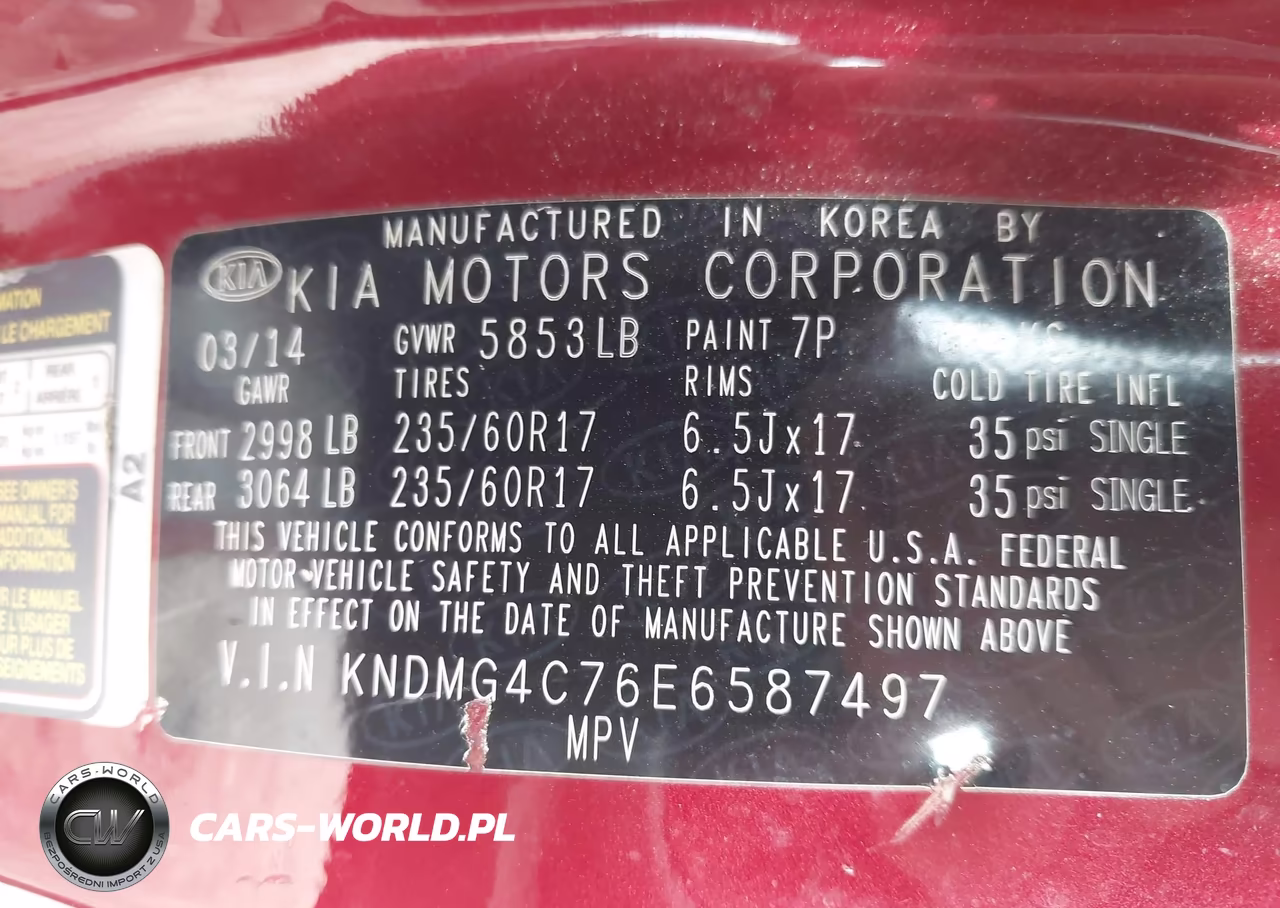 2014 Kia Sedona Lx VIN:KNDMG4C76E6587497 - 9