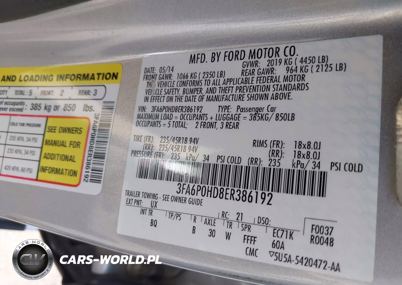 2014 Ford Fusion Se VIN:3FA6P0HD8ER386192 - 9