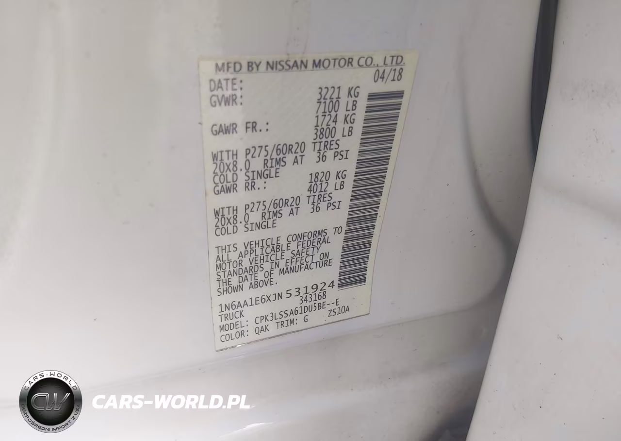 2018 Nissan Titan Sv VIN:1N6AA1E6XJN531924 - 9