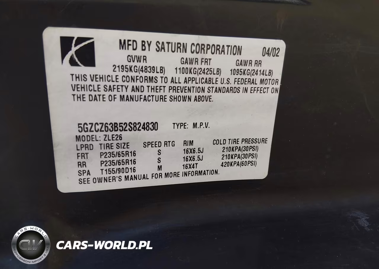 2002 Saturn Vue V6 VIN:5GZCZ63B52S824830 - 9