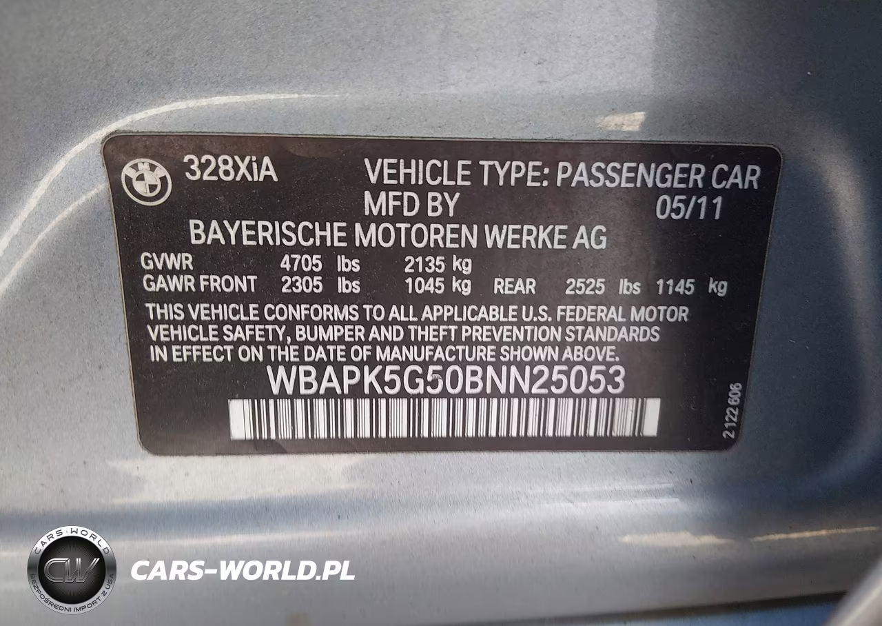 2011 BMW 328I xDrive VIN:WBAPK5G50BNN25053 - 9