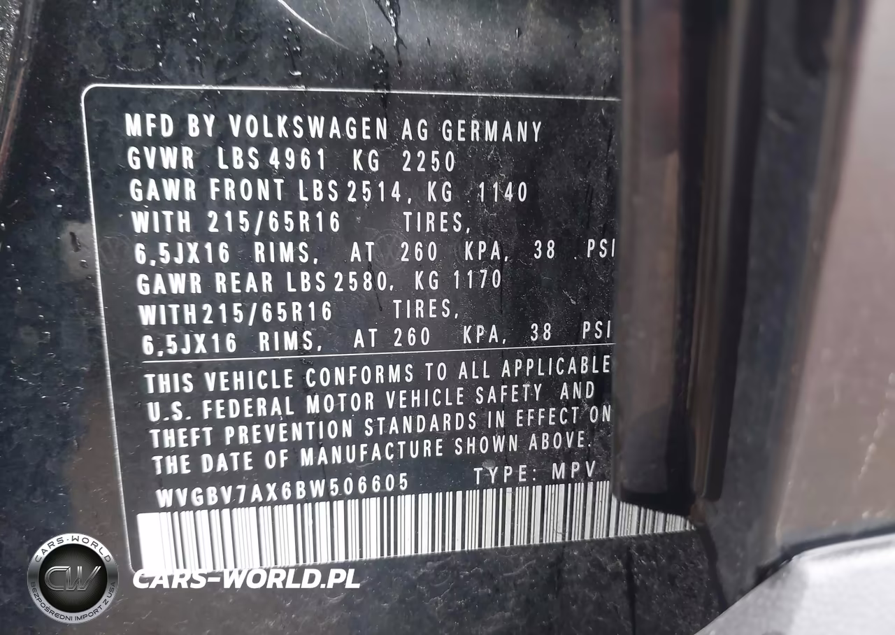2011 Volkswagen Tiguan S VIN:WVGBV7AX6BW506605 - 9