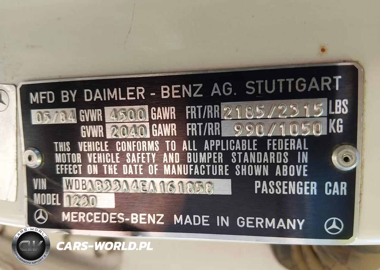 1984 Mercedes-Benz 300 Dt VIN:WDBAB33A4EA161858 - 9