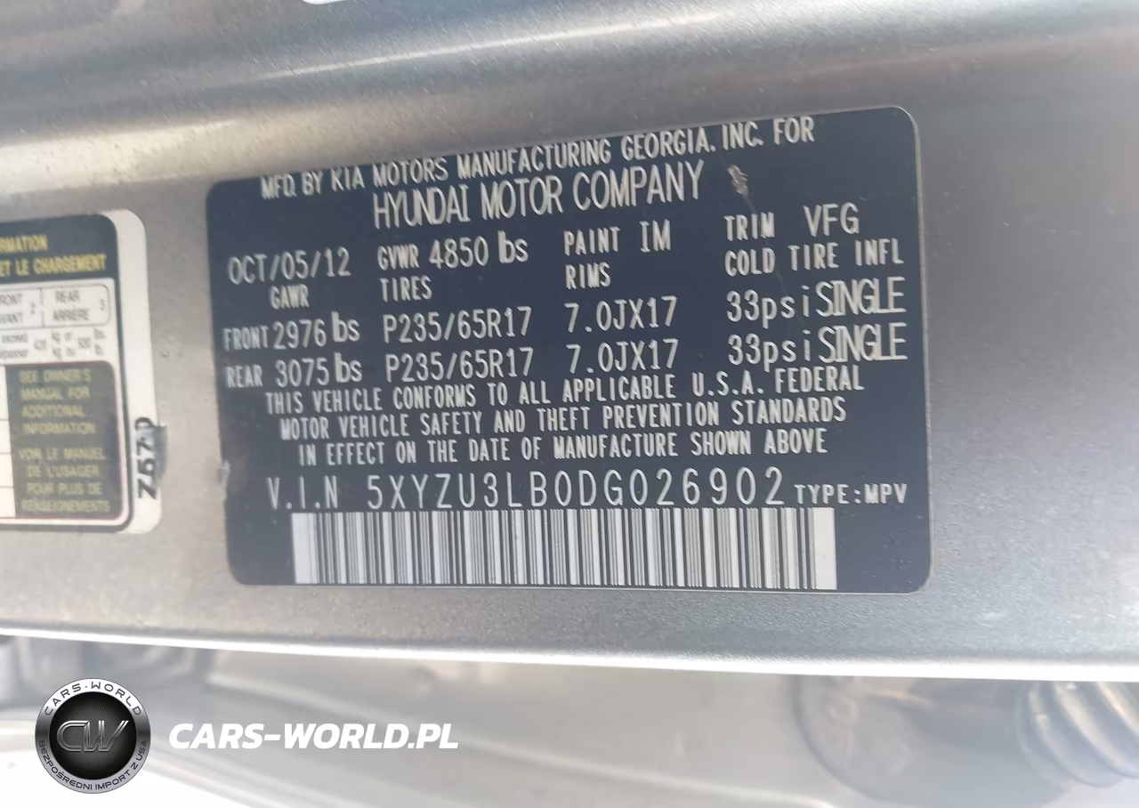 2013 Hyundai Santa Fe Sport VIN:5XYZU3LB0DG026902 - 9