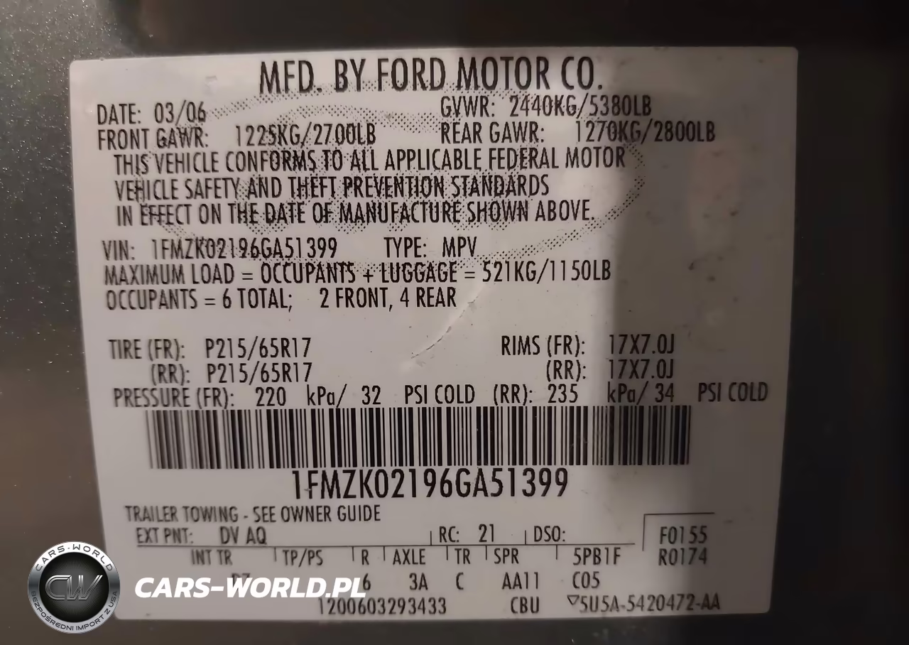 2006 Ford Freestyle Sel VIN:1FMZK02196GA51399 - 9
