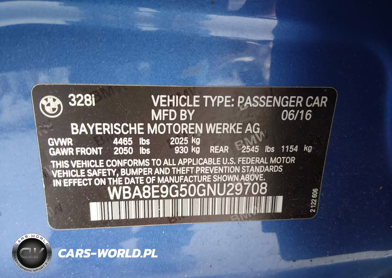 2016 BMW 328I VIN:WBA8E9G50GNU29708 - 9