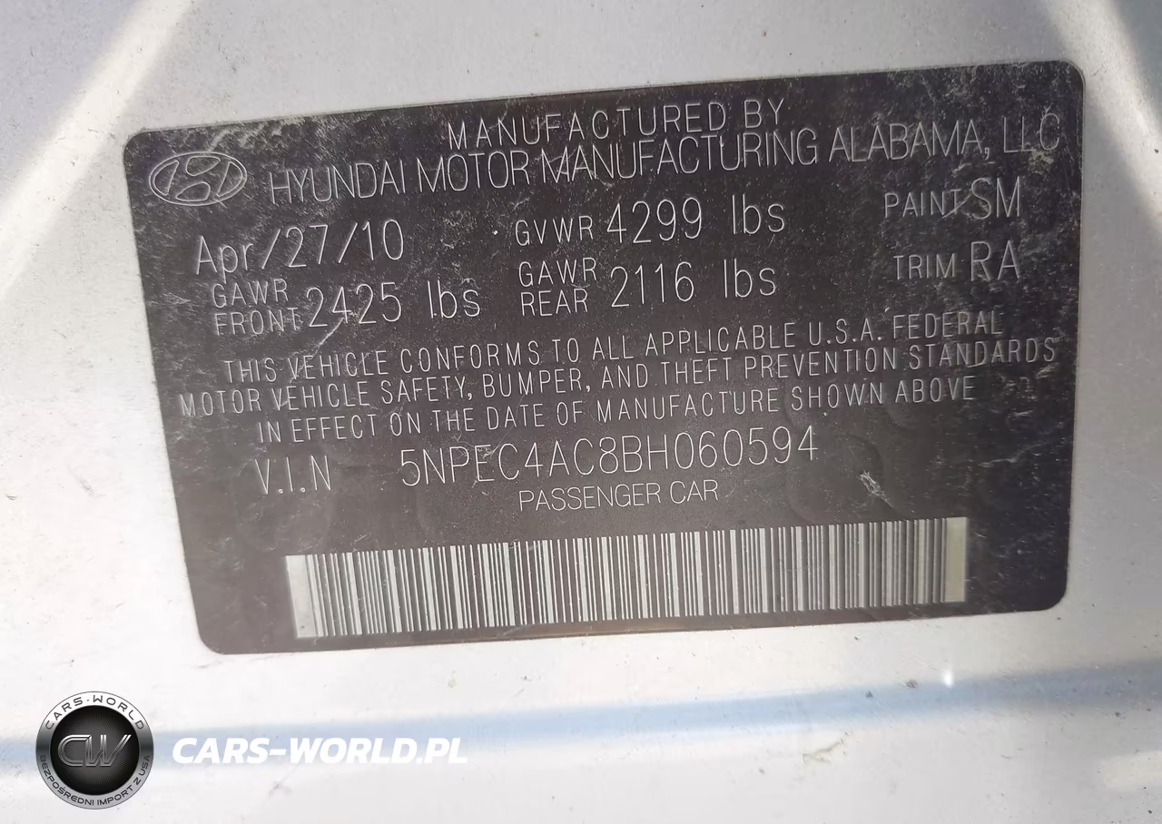 2011 Hyundai Sonata Limited VIN:5NPEC4AC8BH060594 - 9
