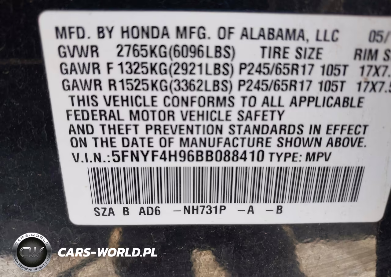 2011 Honda Pilot Touring VIN:5FNYF4H96BB088410 - 9