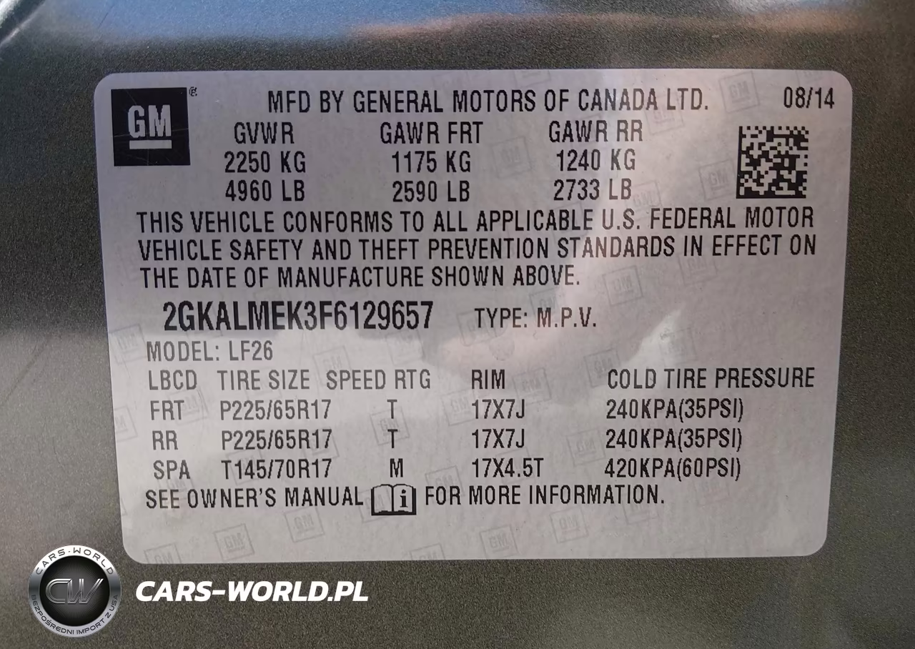 2015 GMC Terrain Sle-1 VIN:2GKALMEK3F6129657 - 9