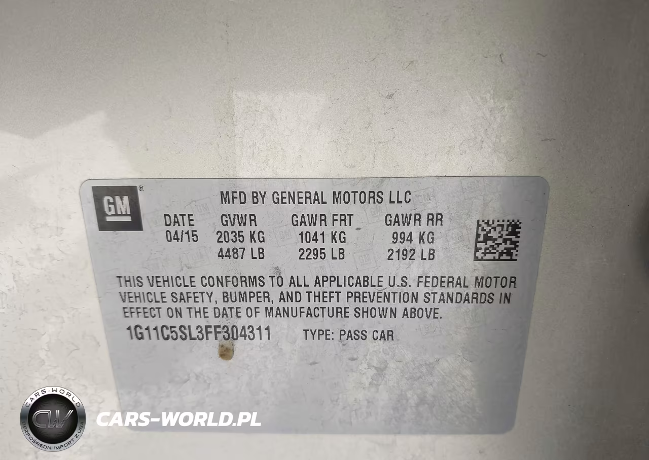 2015 Chevrolet Malibu 1Lt VIN:1G11C5SL3FF304311 - 9