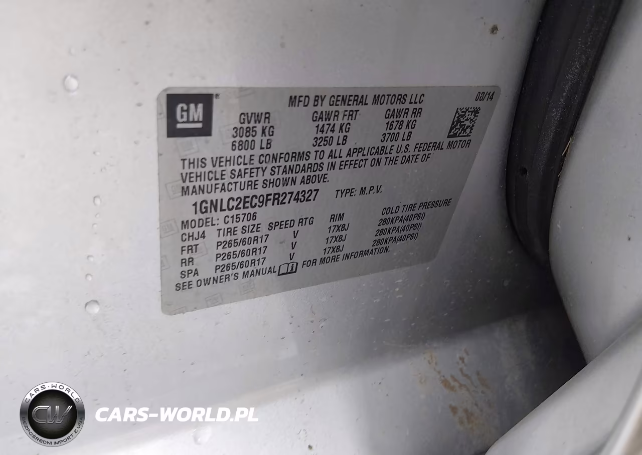 2015 Chevrolet Tahoe Commercial Fleet VIN:1GNLC2EC9FR274327 - 9