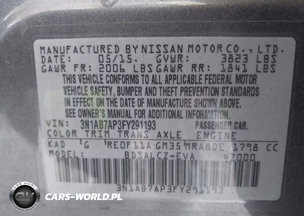 2015 Nissan Sentra S VIN:3N1AB7AP3FY291193 - 9
