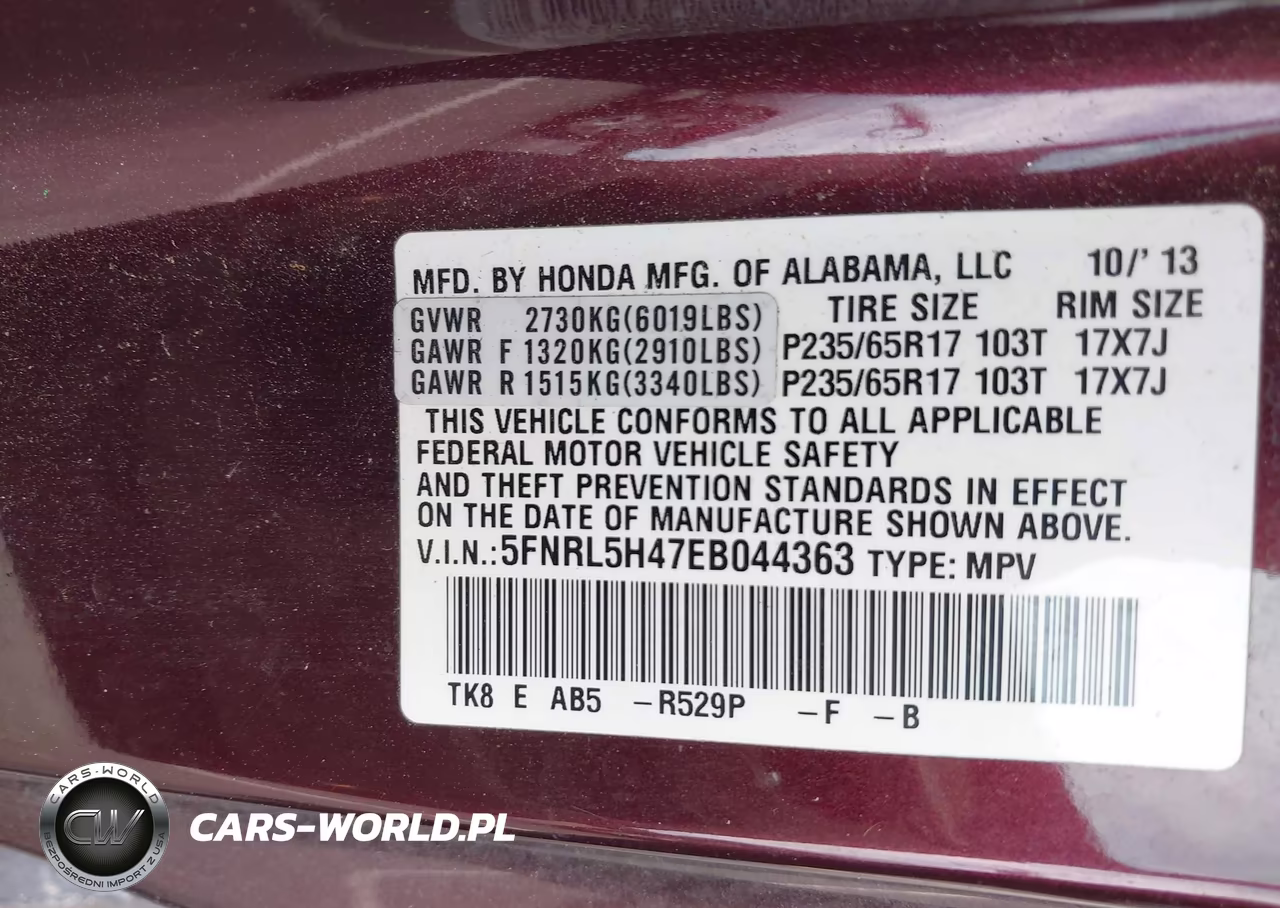 2014 Honda Odyssey Ex VIN:5FNRL5H47EB044363 - 9