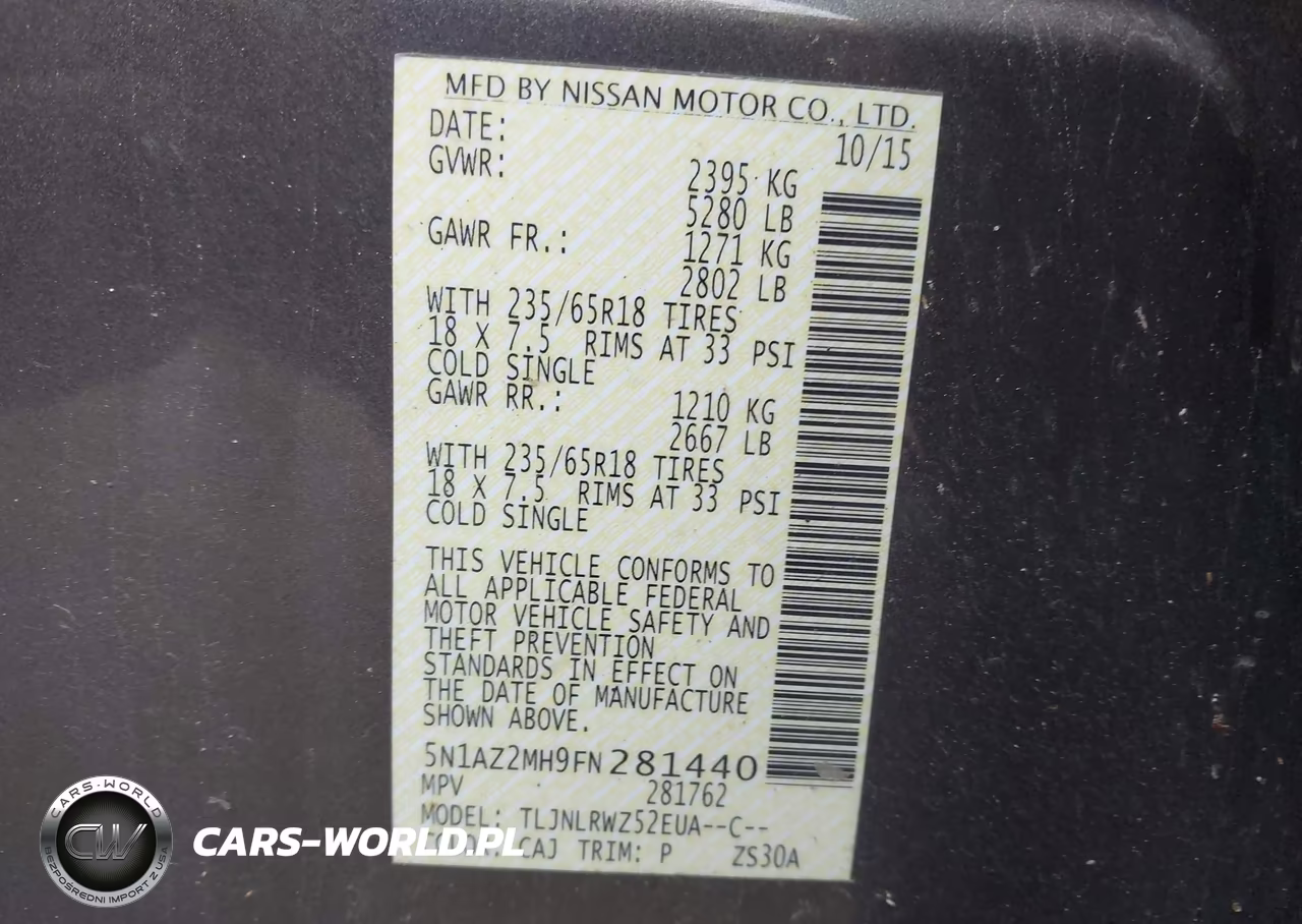 2015 Nissan Murano Platinum-S-Sl-Sv VIN:5N1AZ2MH9FN281440 - 9