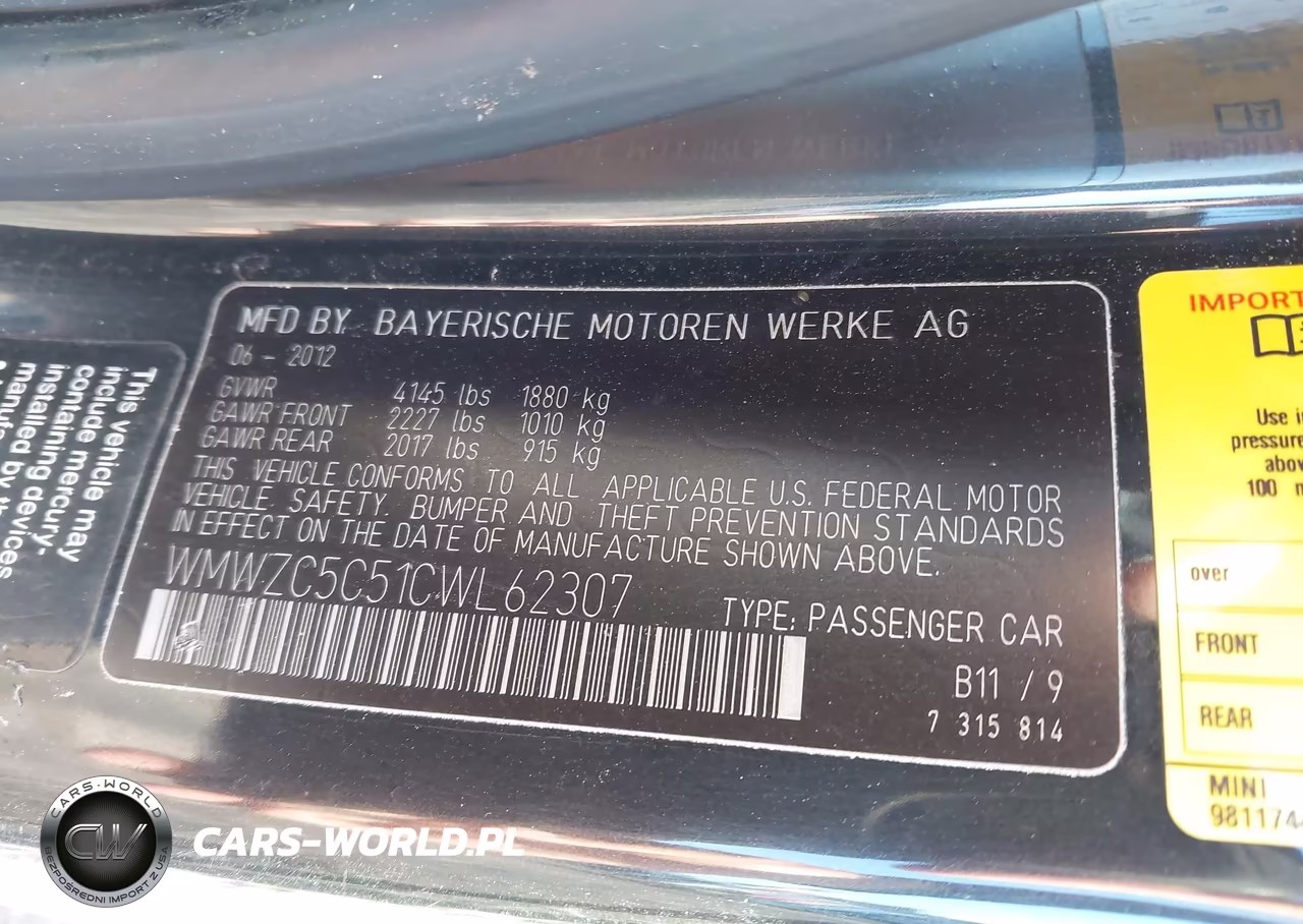 2012 Mini Cooper S Countryman VIN:WMWZC5C51CWL62307 - 9