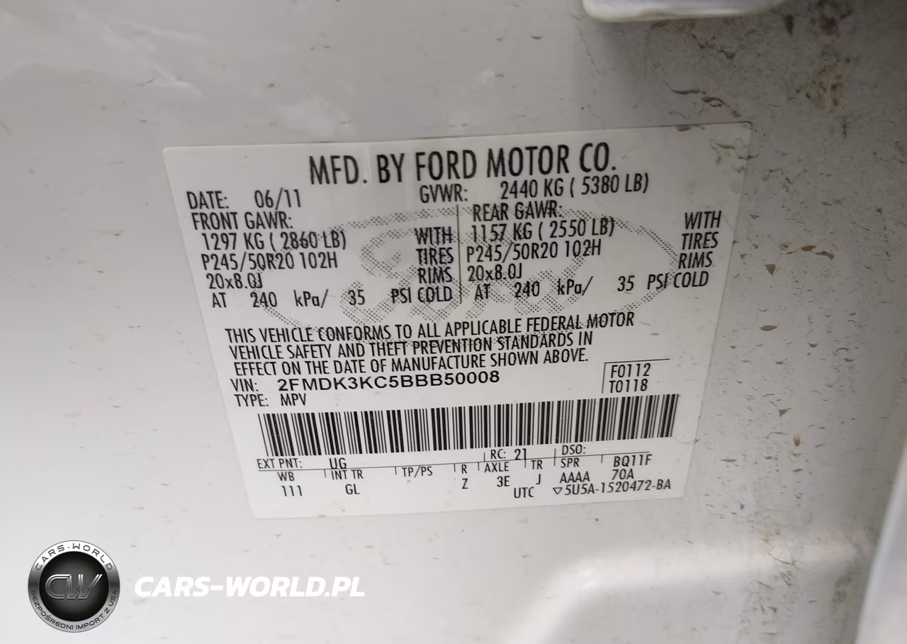 2011 Ford Edge Limited VIN:2FMDK3KC5BBB50008 - 9
