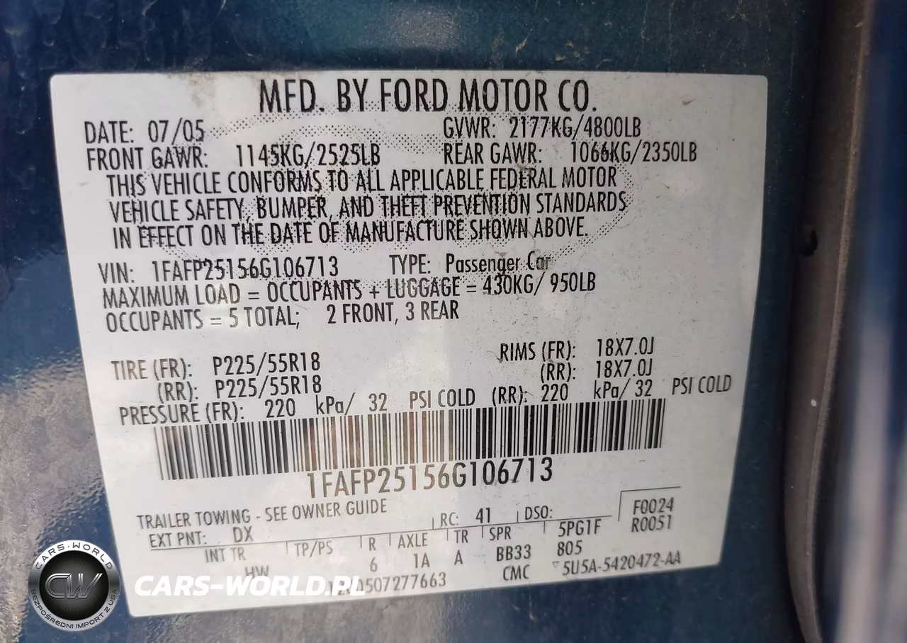 2006 Ford Five Hundred Limited VIN:1FAFP25156G106713 - 9