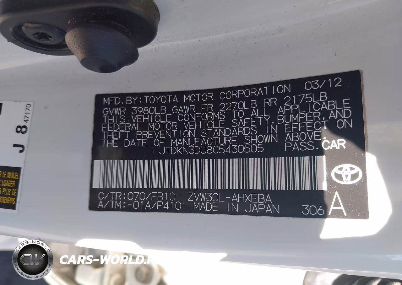 2012 Toyota Prius Three VIN:JTDKN3DU8C5430505 - 9