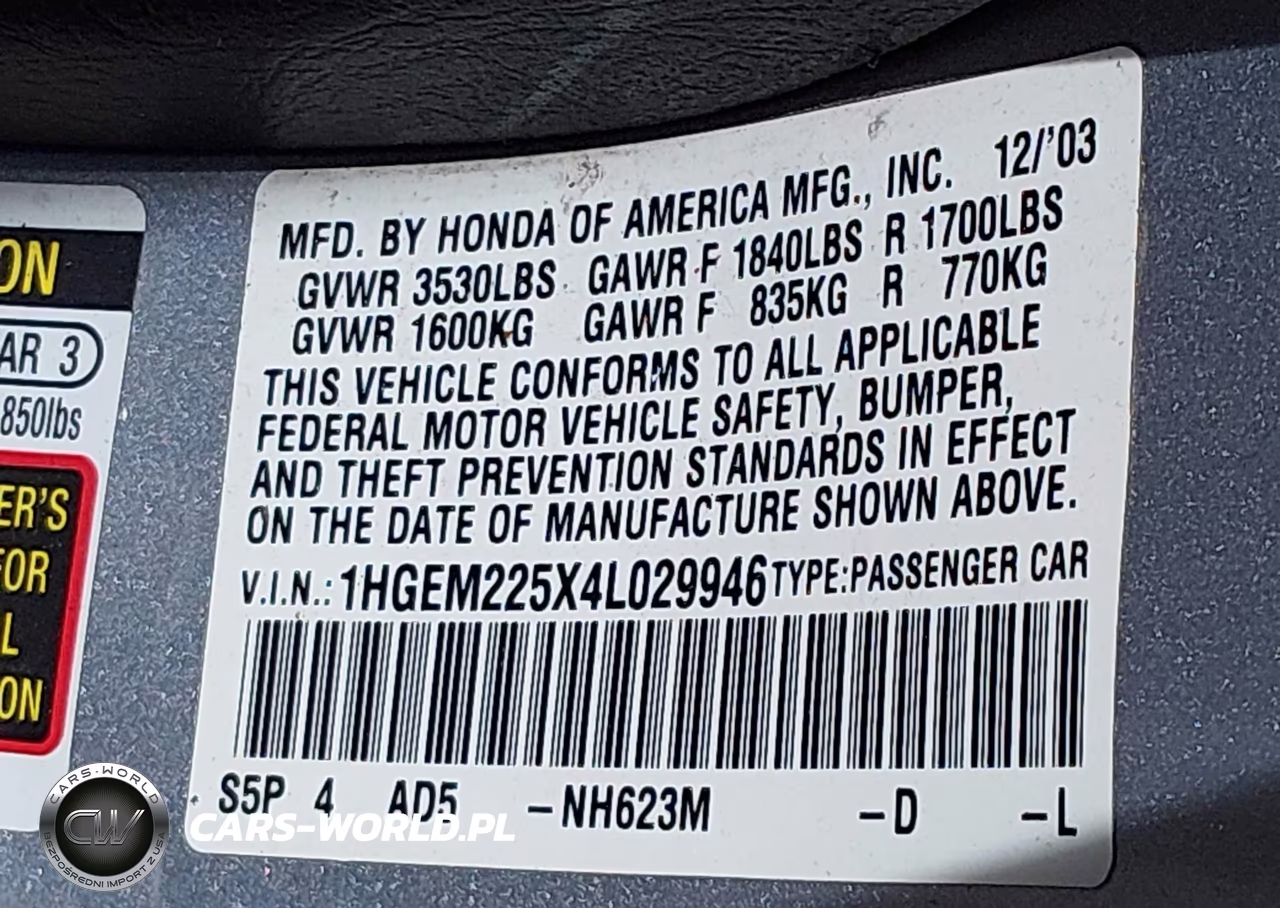 2004 Honda Civic Lx VIN:1HGEM225X4L029946 - 9