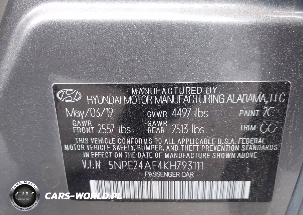 2019 Hyundai Sonata Se VIN:5NPE24AF4KH793111 - 9