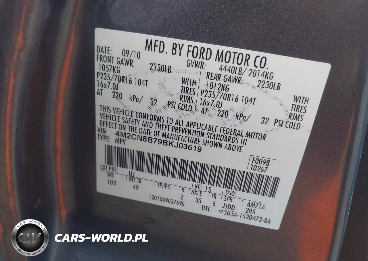 2011 Mercury Mariner VIN:4M2CN8B79BKJ03619 - 9