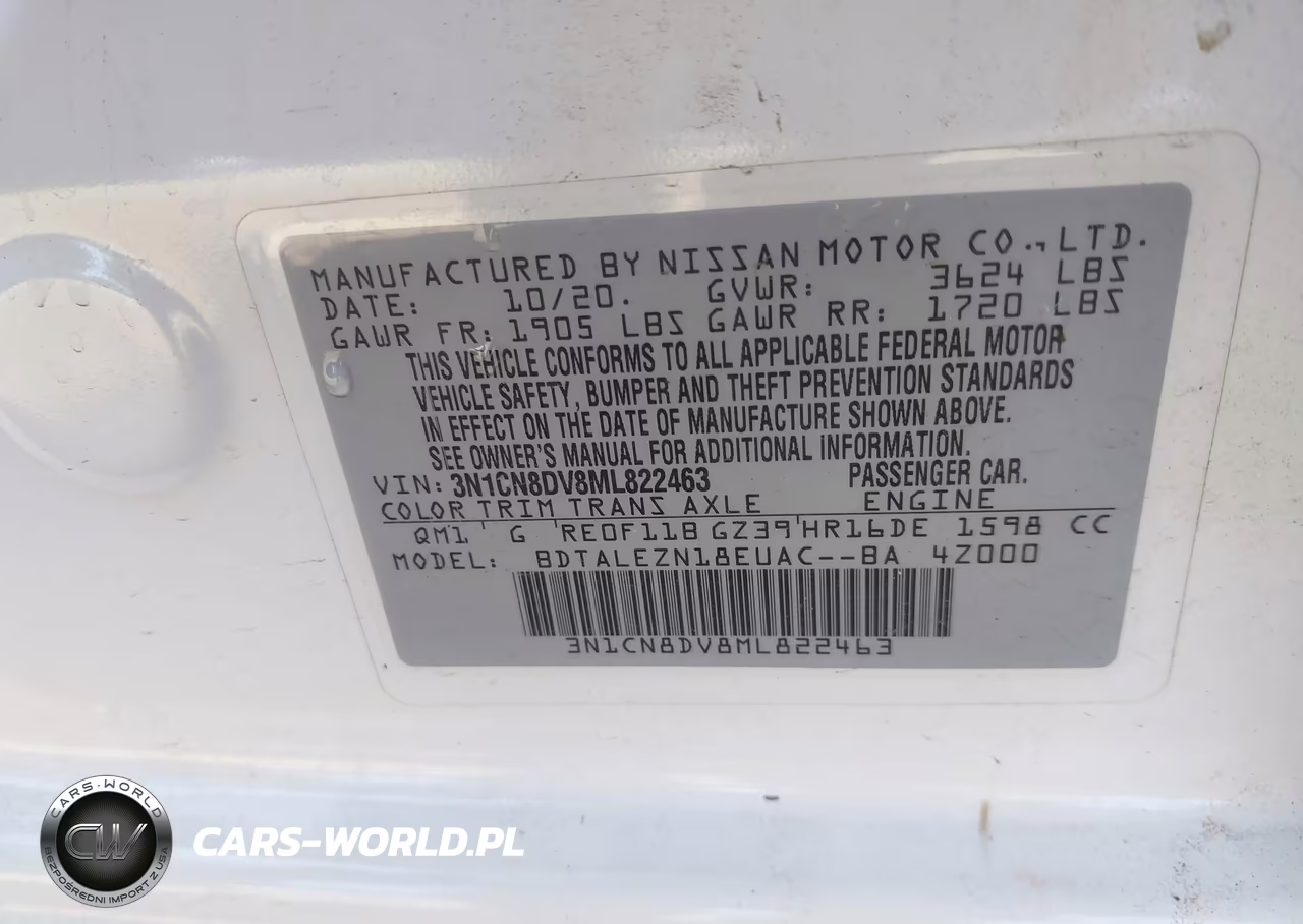 2021 Nissan Versa S Xtronic Cvt VIN:3N1CN8DV8ML822463 - 9