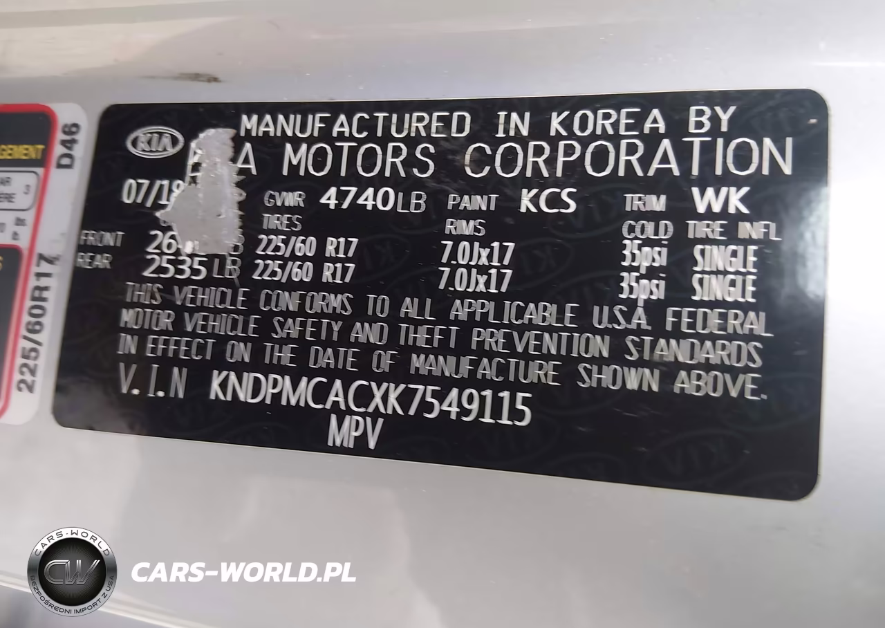 2019 Kia Sportage Lx VIN:KNDPMCACXK7549115 - 9