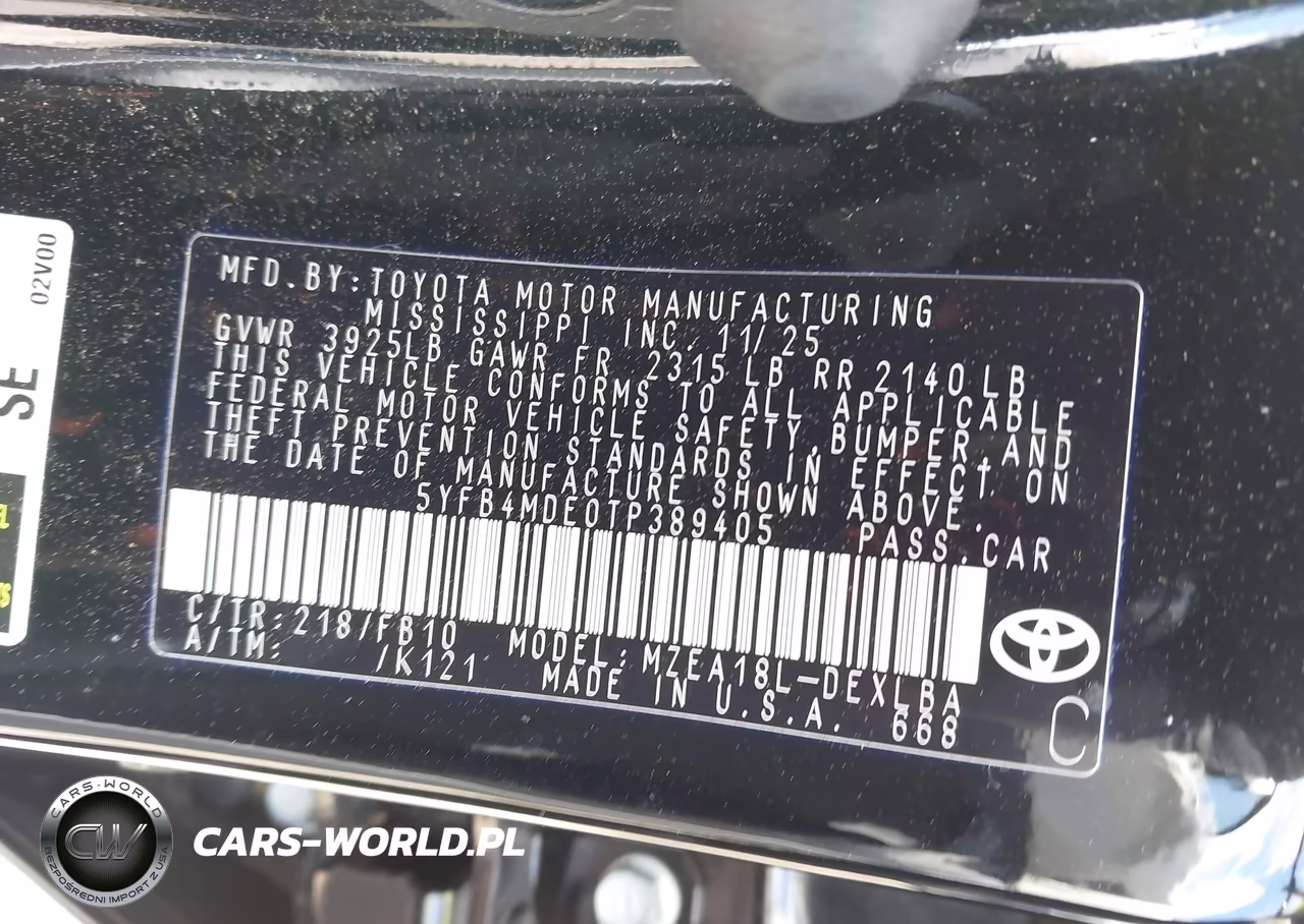 2026 Toyota Corolla Le VIN:5YFB4MDE0TP389405 - 9