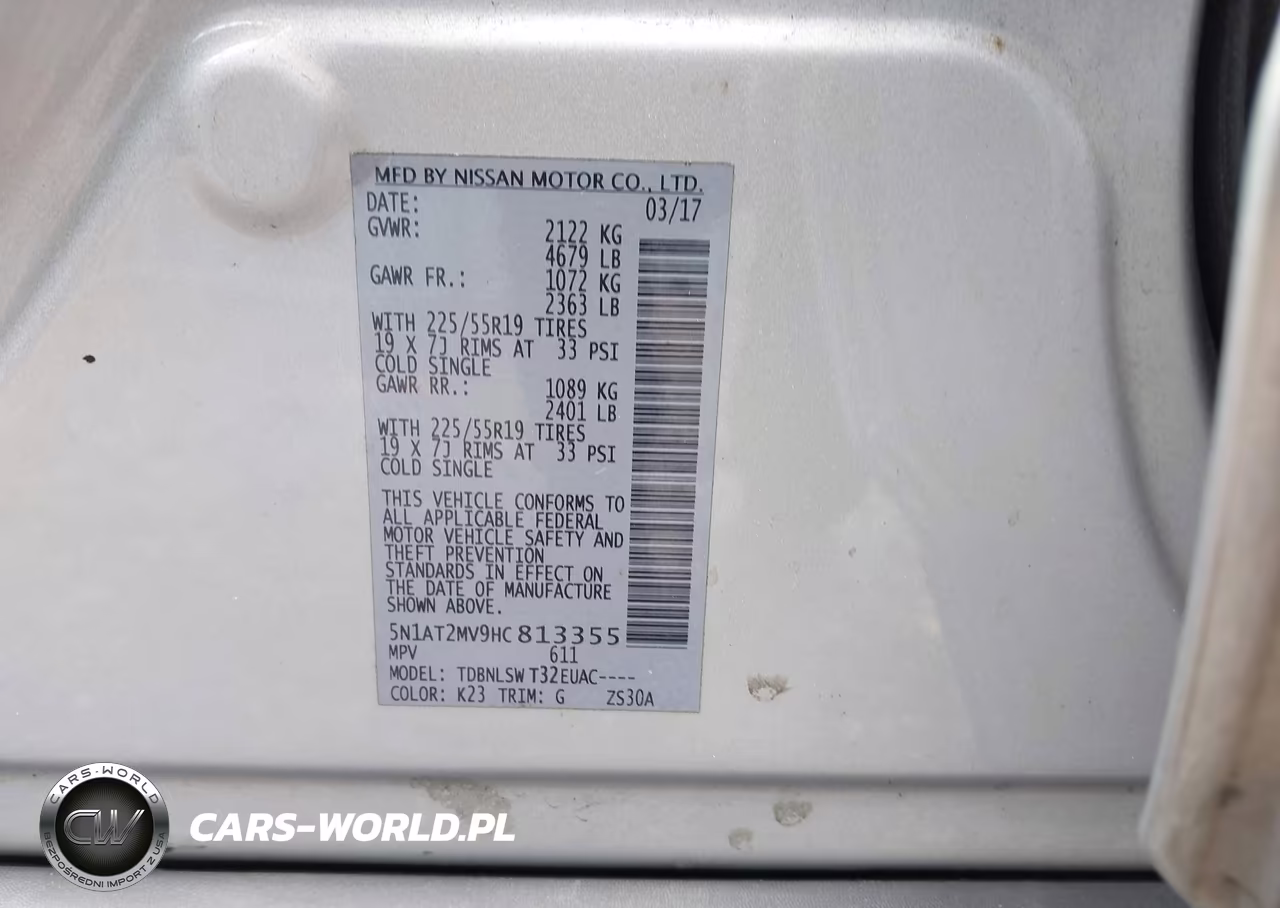 2017 Nissan Rogue Sl VIN:5N1AT2MV9HC813355 - 9