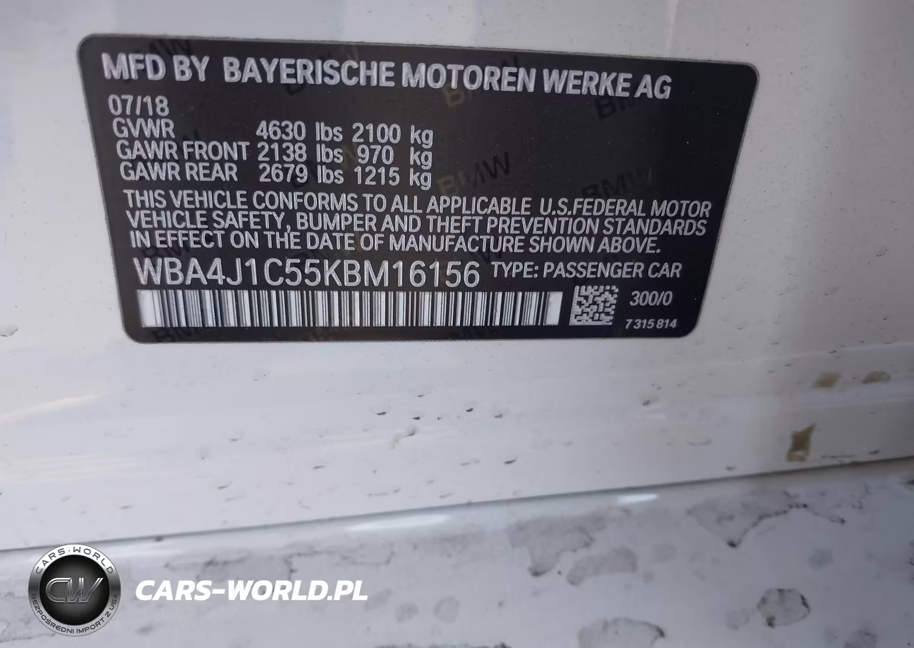 2019 BMW 430I Gran Coupe VIN:WBA4J1C55KBM16156 - 9