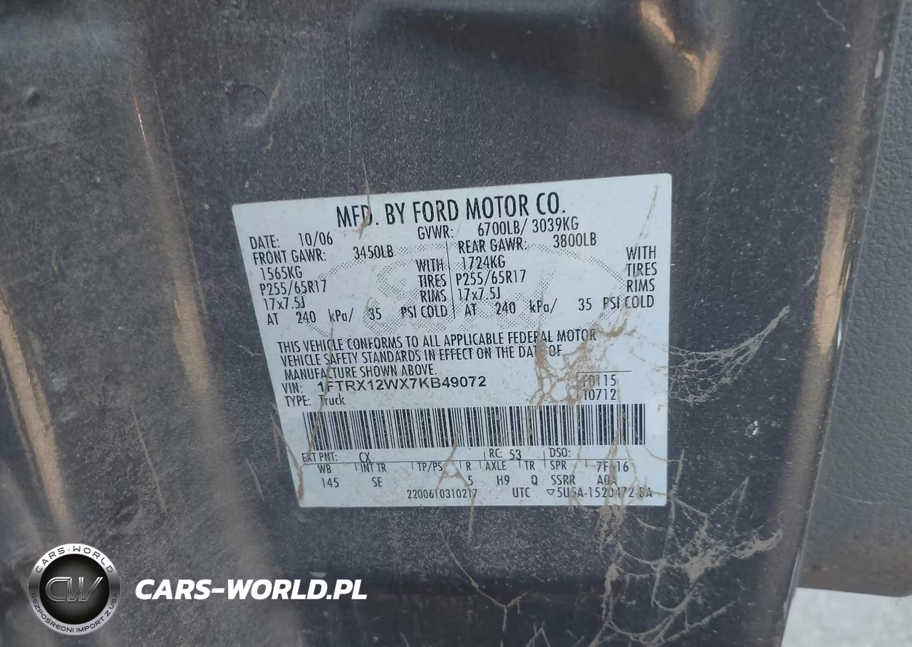 2007 Ford F-150 Stx-Xl-Xlt VIN:1FTRX12WX7KB49072 - 9