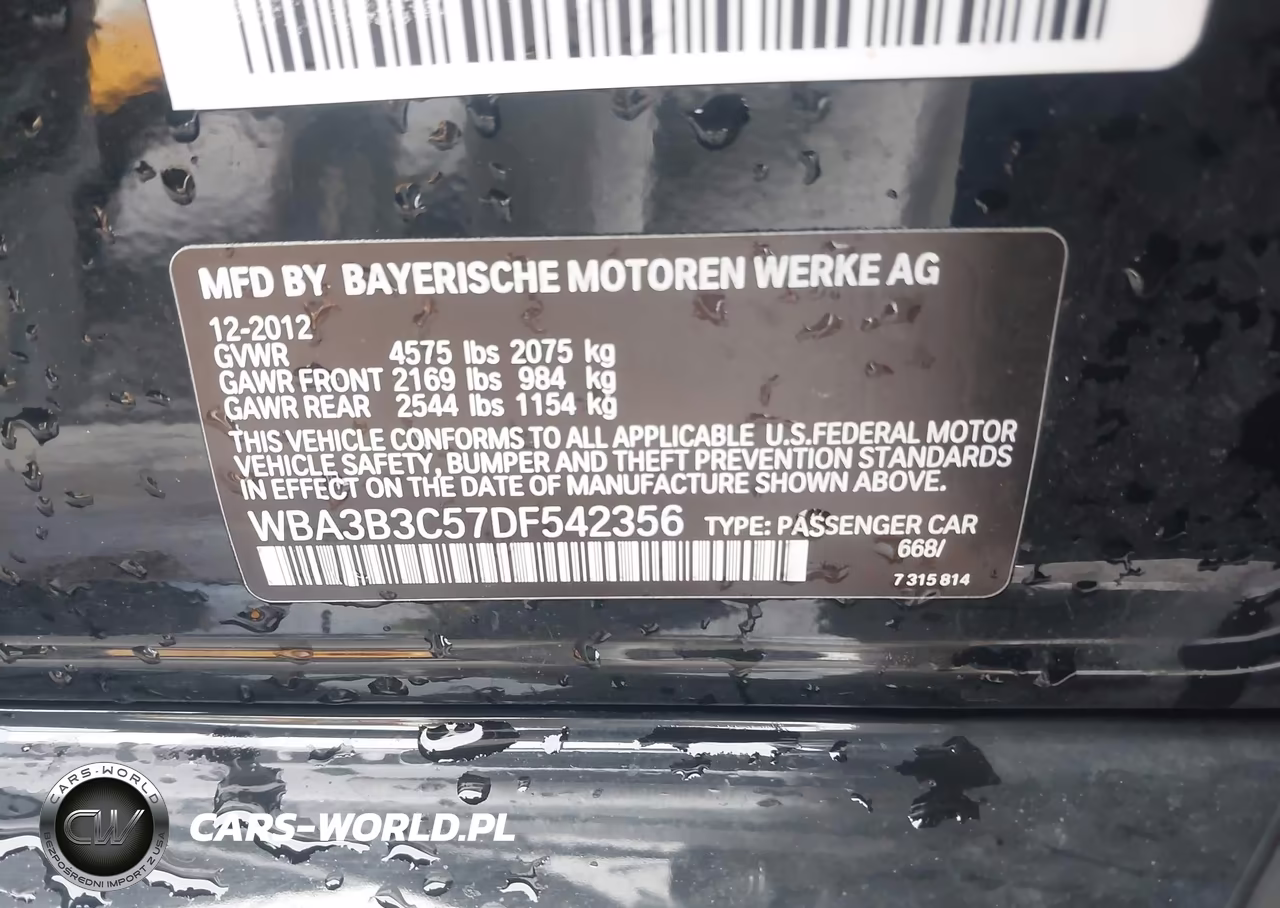 2013 BMW 328I xDrive VIN:WBA3B3C57DF542356 - 9