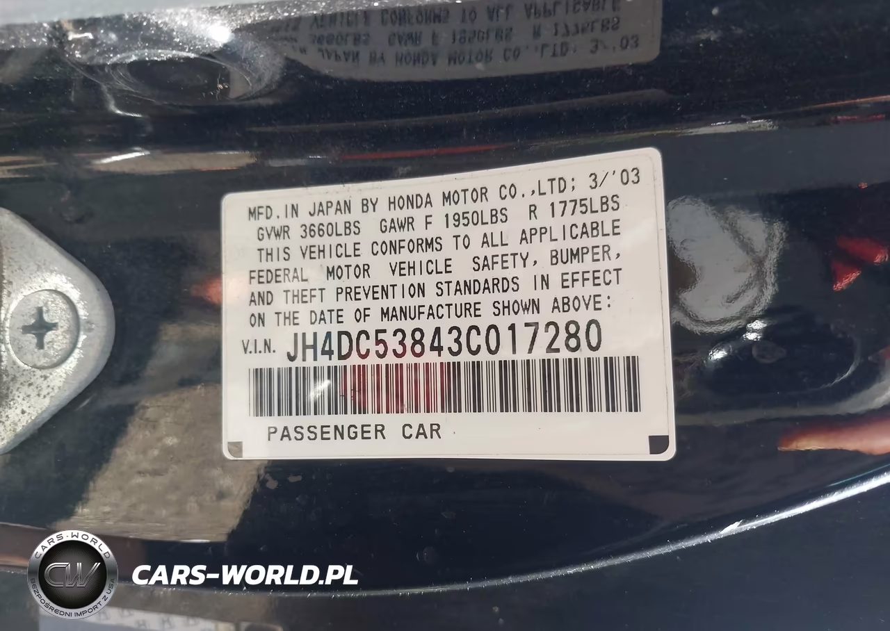 2003 Acura Rsx VIN:JH4DC53843C017280 - 9
