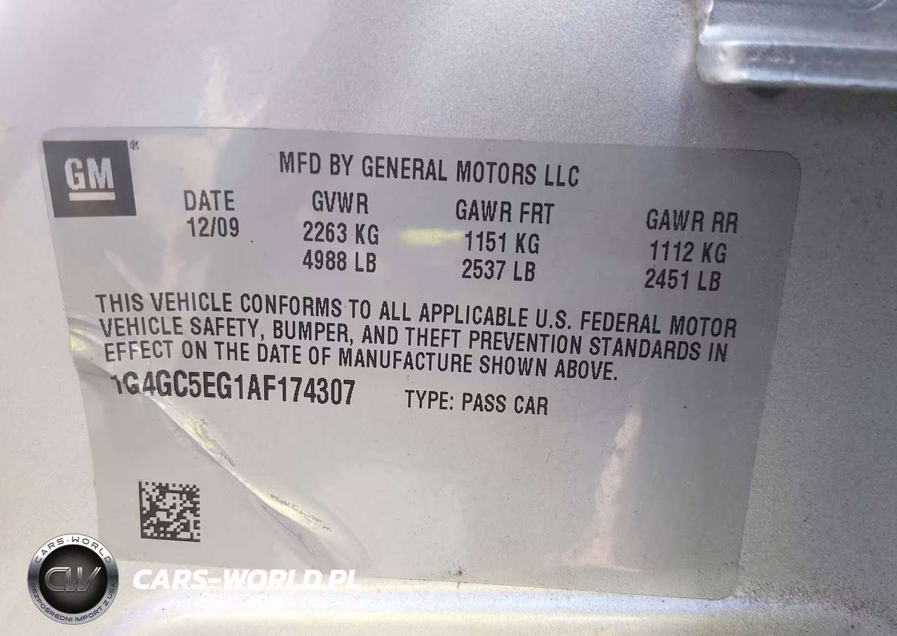 2010 Buick Lacrosse Cxl VIN:1G4GC5EG1AF174307 - 9