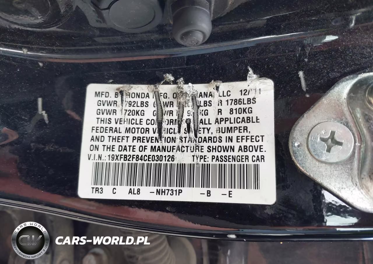 2012 Honda Civic Ex VIN:19XFB2F84CE030126 - 9