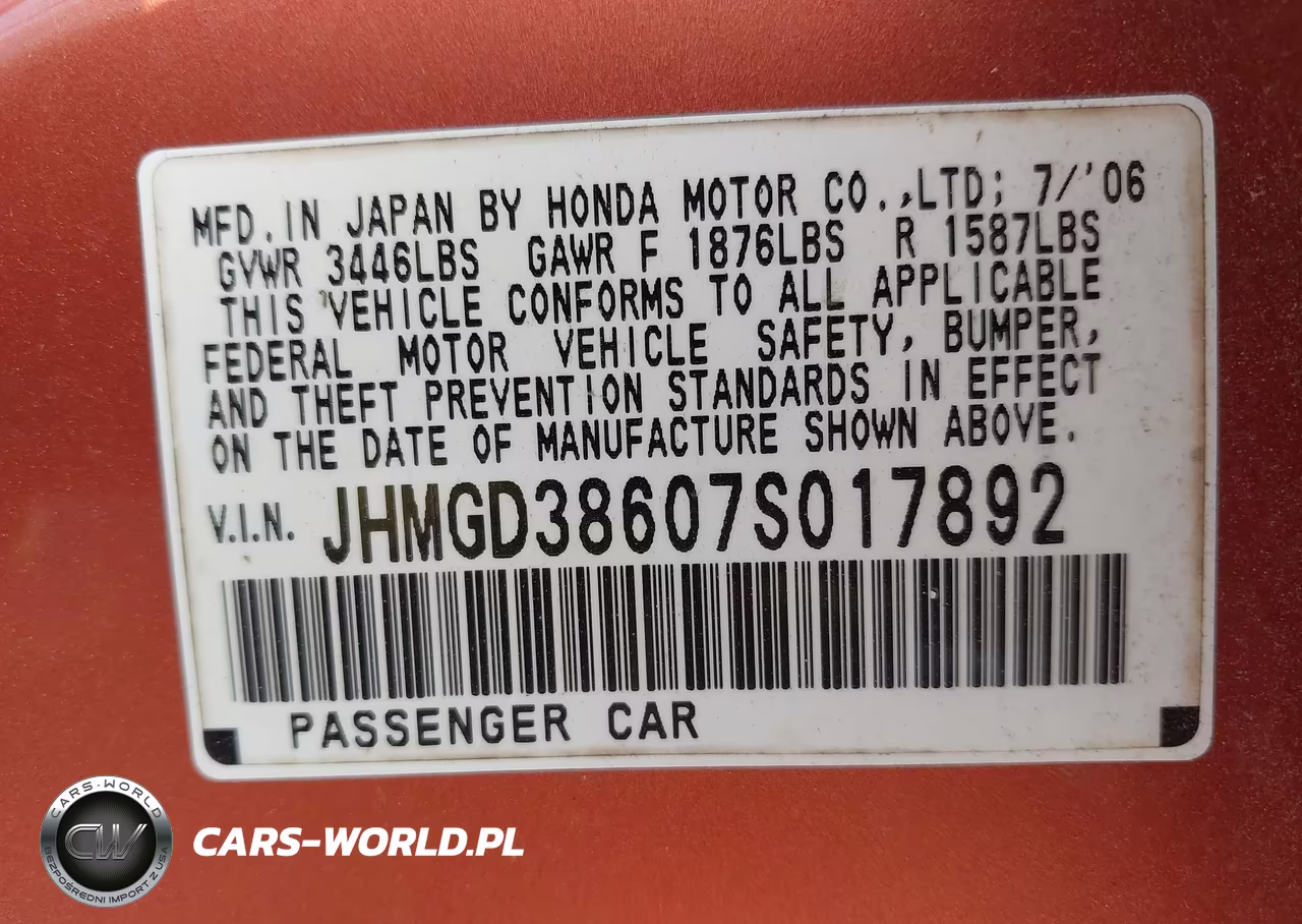 2007 Honda Fit Sport VIN:JHMGD38607S017892 - 9