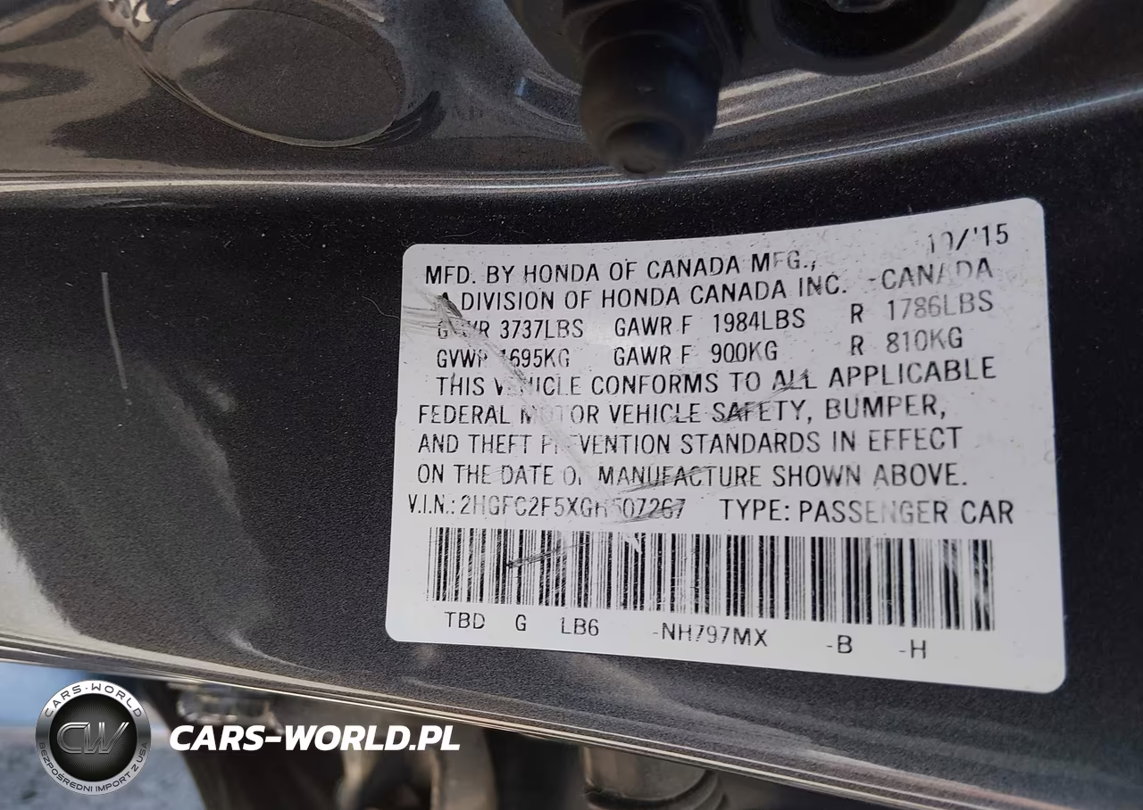 2016 Honda Civic Lx VIN:2HGFC2F5XGH507267 - 9
