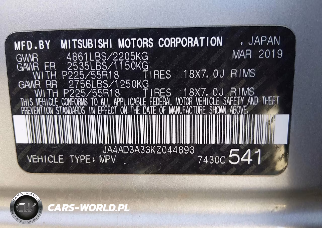 2019 Mitsubishi Outlander Se VIN:JA4AD3A33KZ044893 - 9